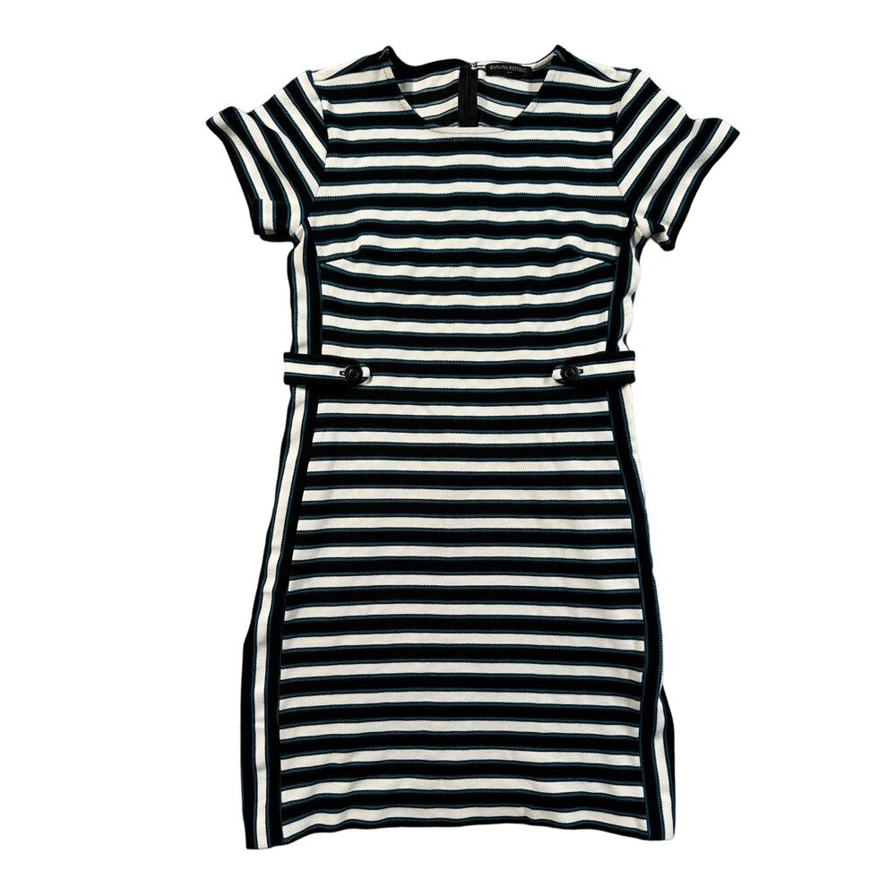 Banana Republic Dress Women’s Size 6 Sailor Nautical Striped Stretch